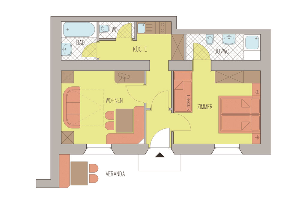 Haus Greiter | Grundriss Naturwohnung Lärche Haus Greiter | Grundriss Naturwohnung Lärche