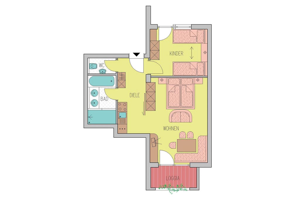 Familien- & Naturhotel Darrehof | Grundriss Naturwohnung Malve/Verbene Familien- & Naturhotel Darrehof | Grundriss Naturwohnung Malve/Verbene